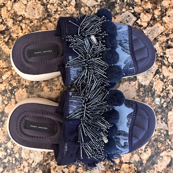 Marc Jacobs Women's Emerson Pompom Sport Sandal Slide - Picture 6 of 9